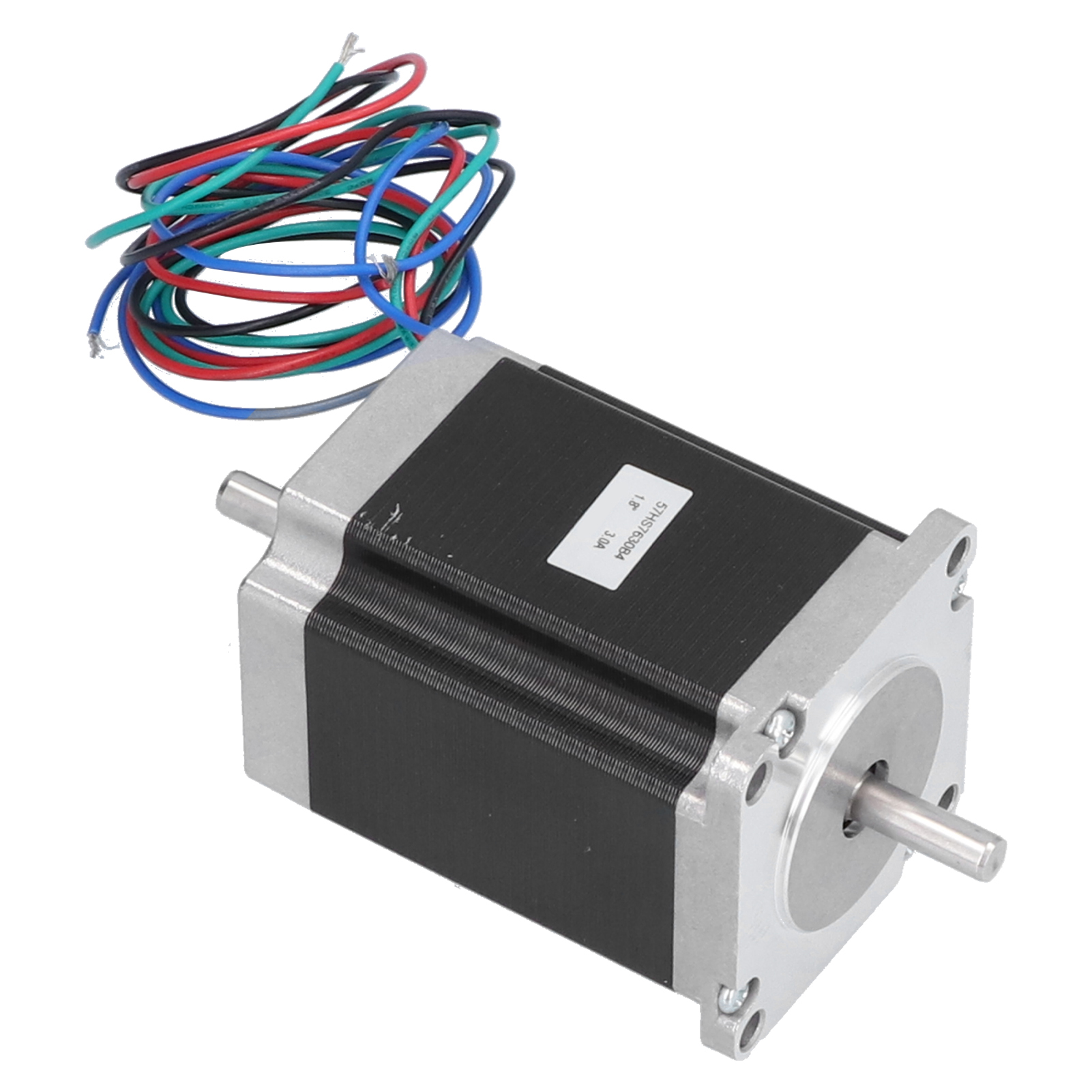 Schrittmotor 57, 4-adrig, 1,8 Nm, 1,8° Winkel, Geräuscharm, Für Maschinenantriebe, 24 V, 3 A, 72w57hs7630b4, Doppelwelle