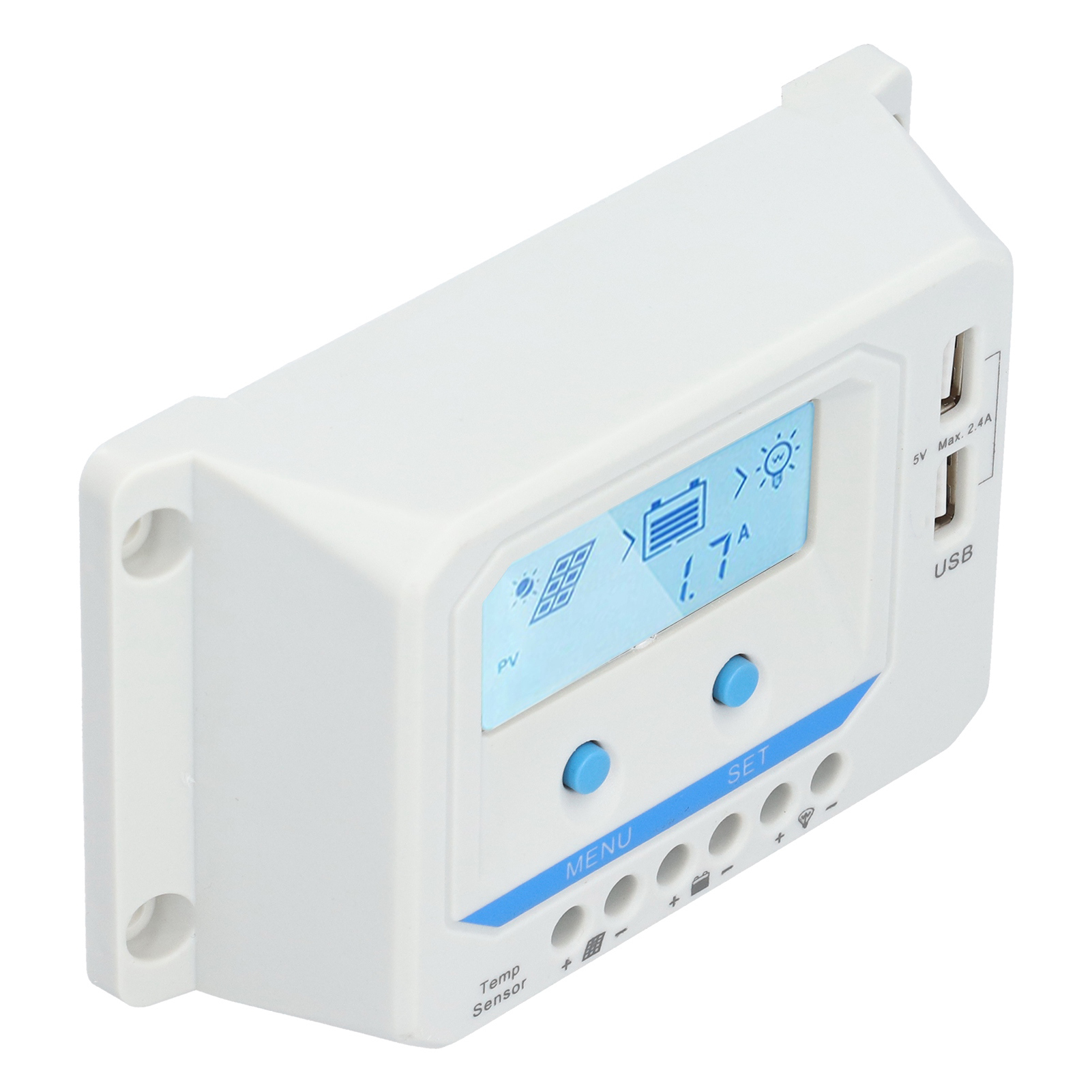 Solar-laderegler Mit Lcd-display, 3-stufiger Pwm-ladung, Solarladeschutz Für Ampeln (20 A)
