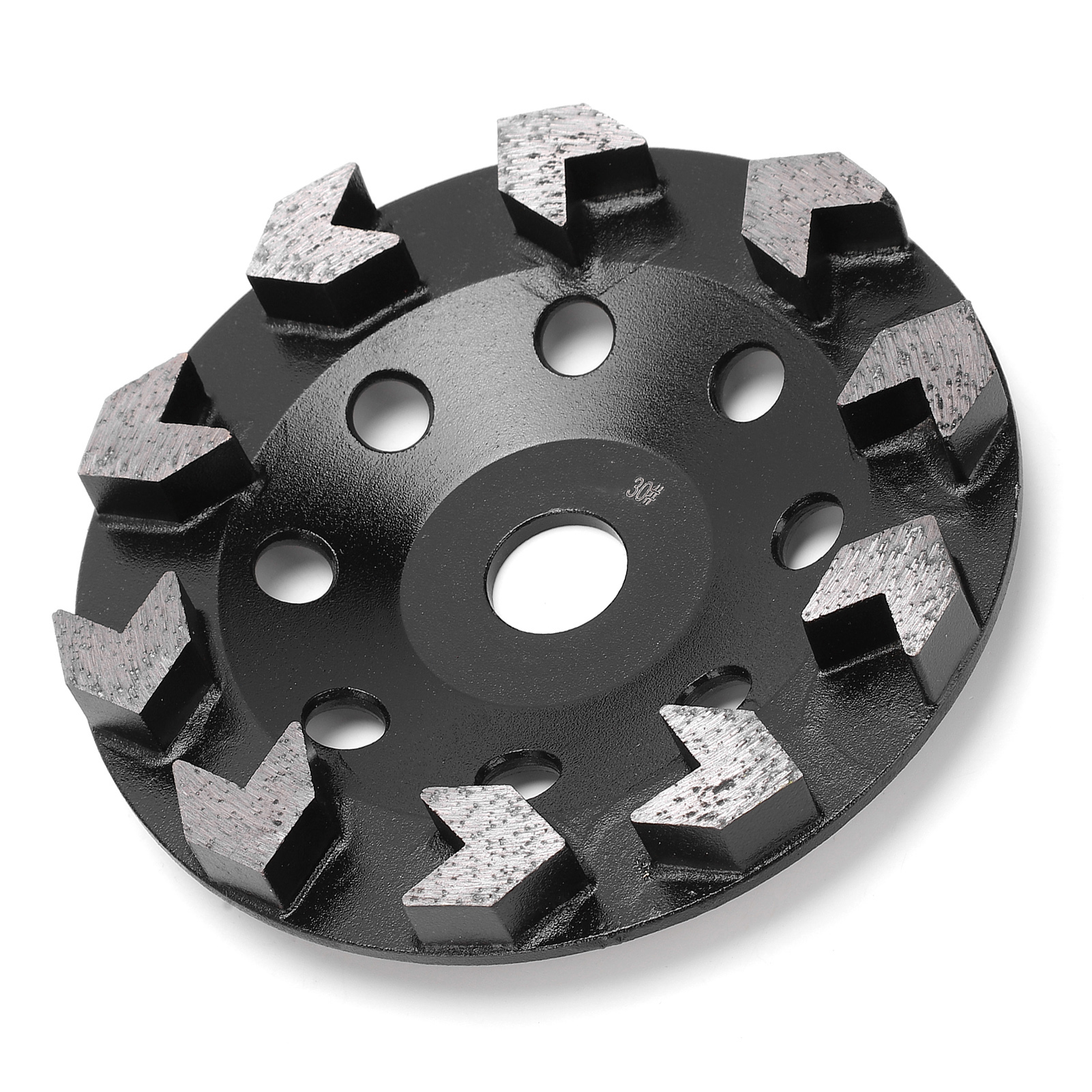 Diamantschleifscheibe, Topf, 10 Zähne, Schwarz, 150 Mm, Körnung 30, Zum Schleifen Von Beton, Stein Und Zement