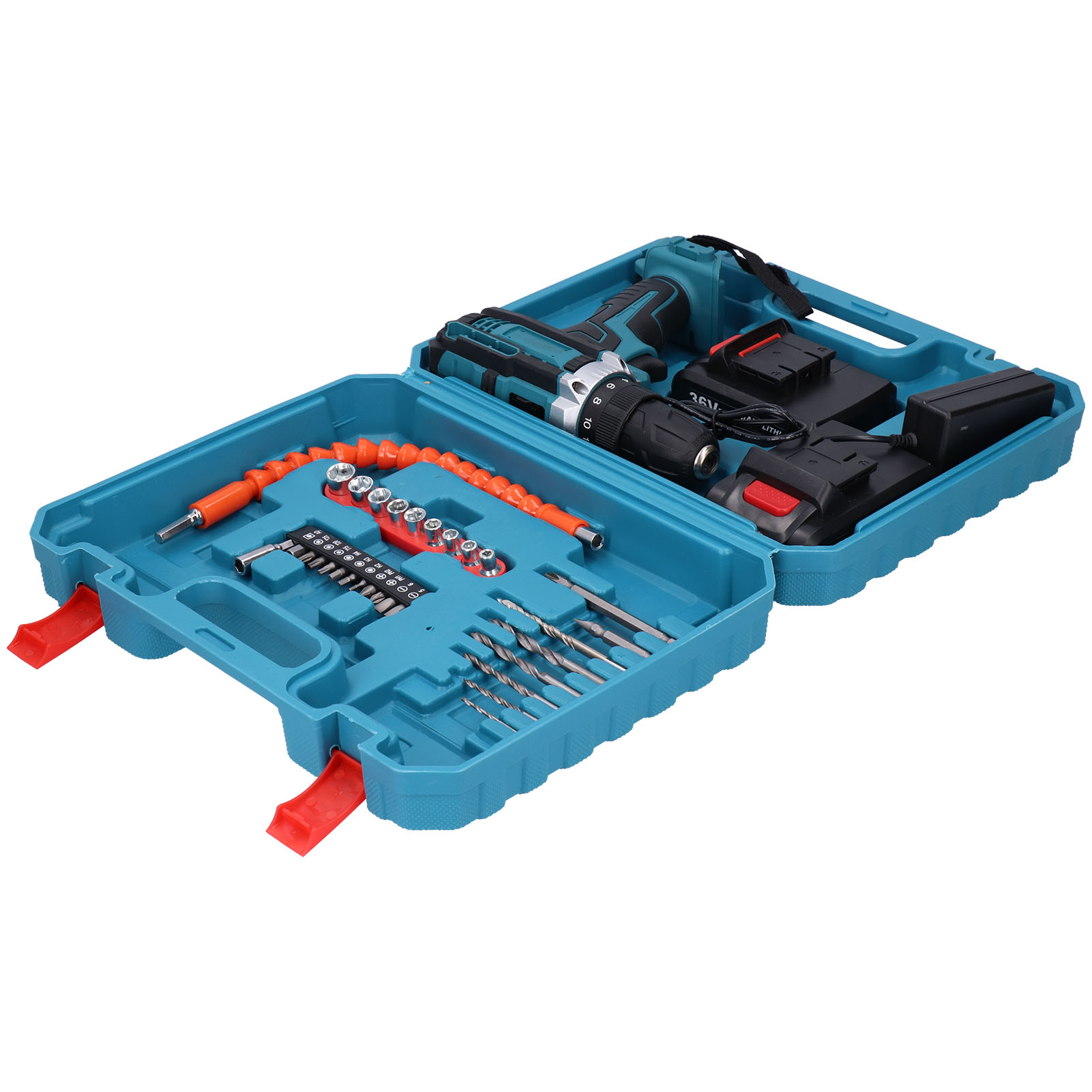 Elektrischer Handbohrer, Tragbarer Akku-schlagschrauber, Elektrischer Schraubendreher Mit 2 Gängen, Wechselstrom 100–240 V, Eu-stecker