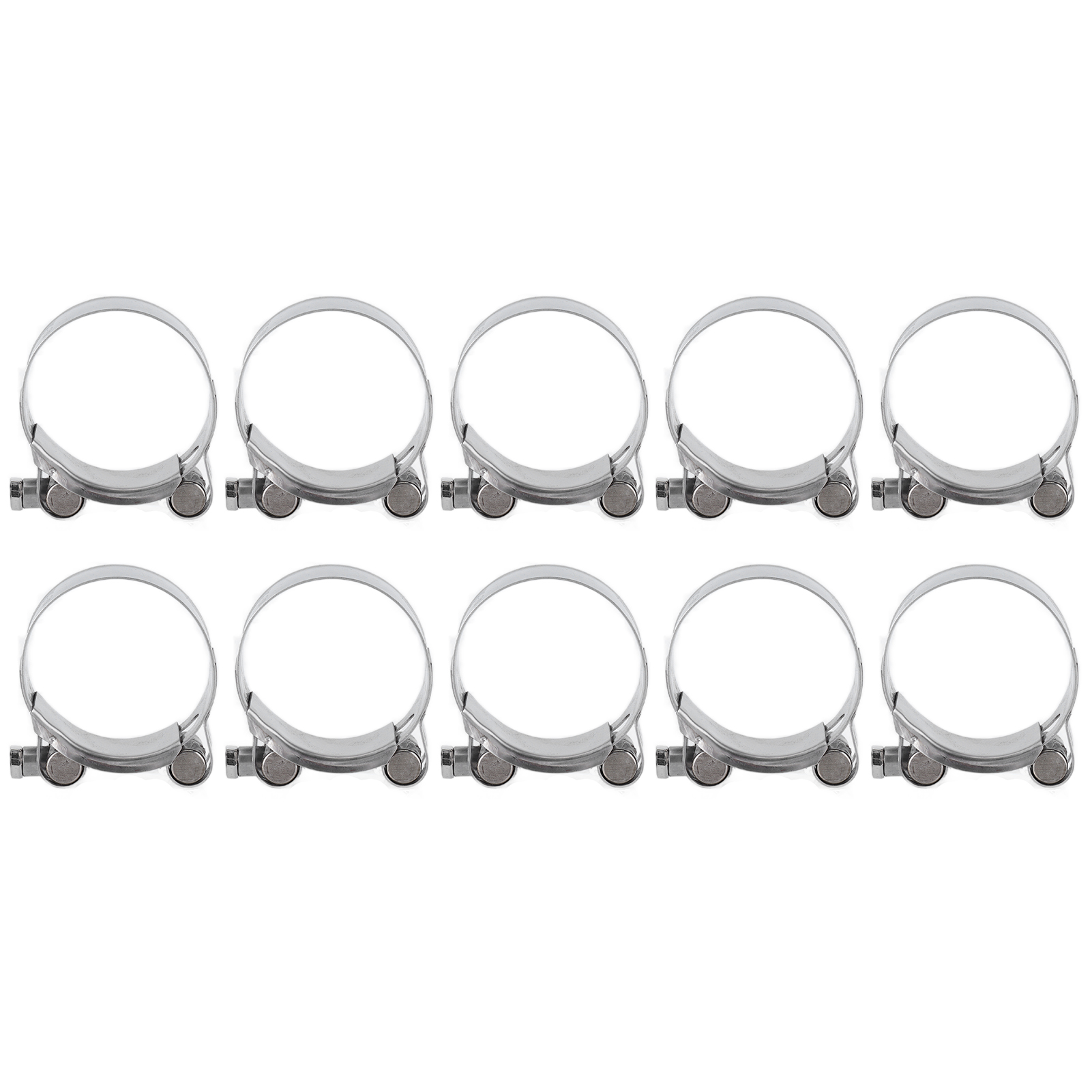 10 Stück Schlauchschellen 201 Edelstahl, Verstärkt, Vollkern, Verzinkt, Für Kfz-industrie, 44–47 Mm