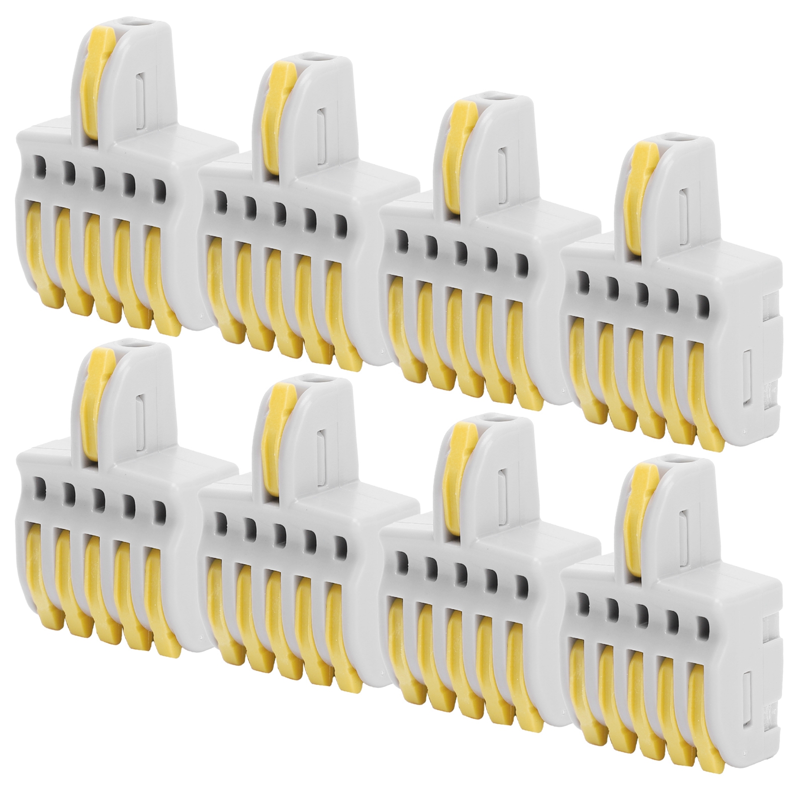 20 Stück Spl Schnellverbinder 1 Eingang 5 Ausgänge Pushtype Splitter Kupfer- Und Pc-material Drahtanschluss (gelb)