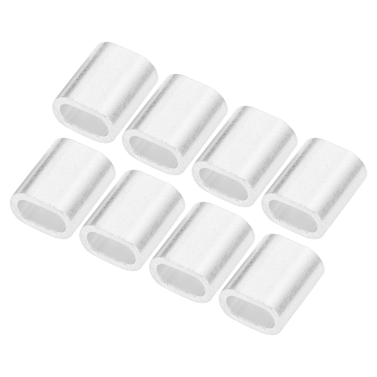 100 Stück Aluminium-aderendhülsen, Stahlseil-crimphülse, Oval, 1-loch-klemmfutter M4 Al6063