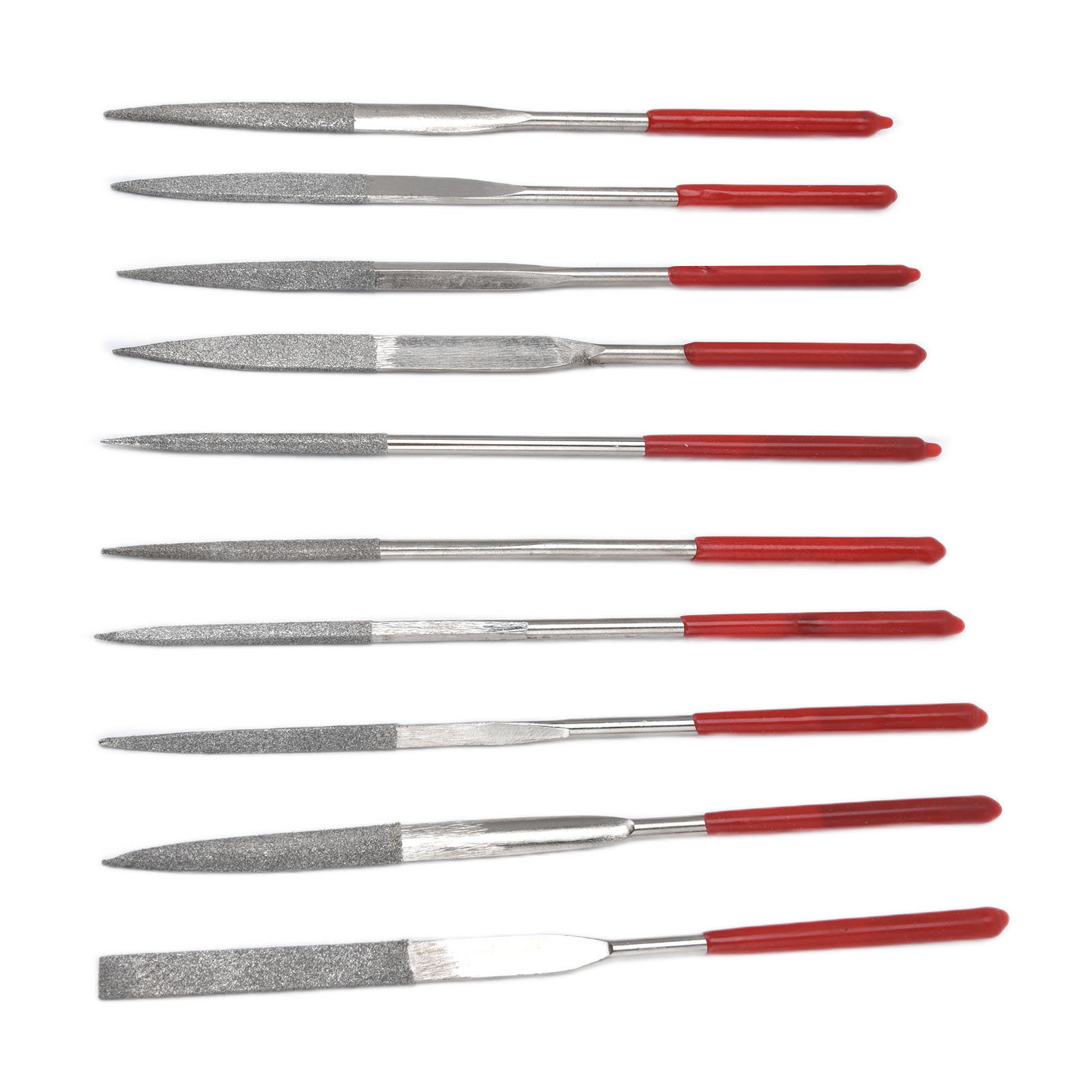 10-teiliges Nadelfeilen-set, Gehärtet, Robust, Langlebig, Mit Komfortablem Griff, Praktische Schmuckfeilen (4 X 160 Mm)