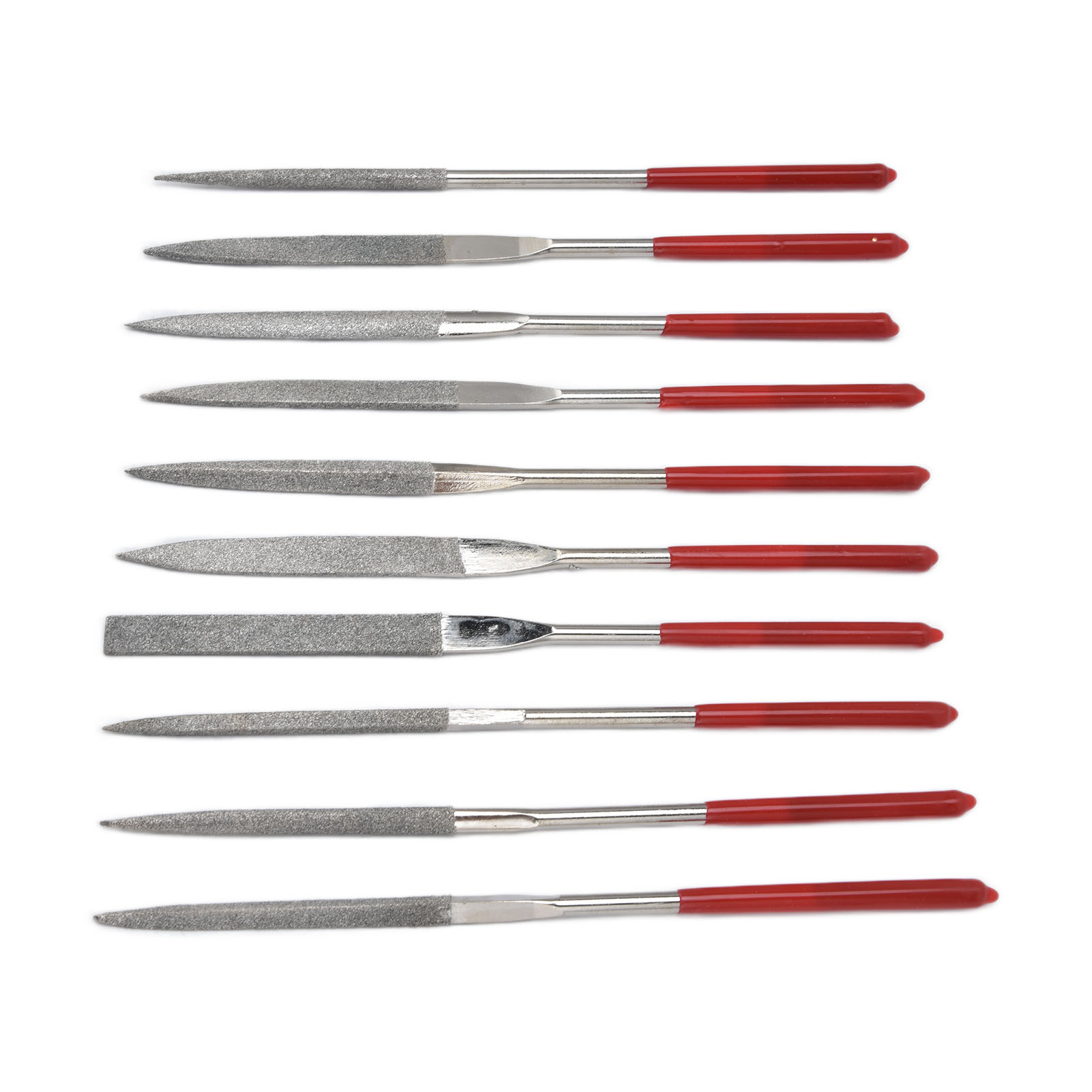 10-teiliges Nadelfeilen-set, Gehärtet, Robust, Langlebig, Mit Komfortablem Griff, Praktische Schmuckfeilen, 5 X 180 Mm