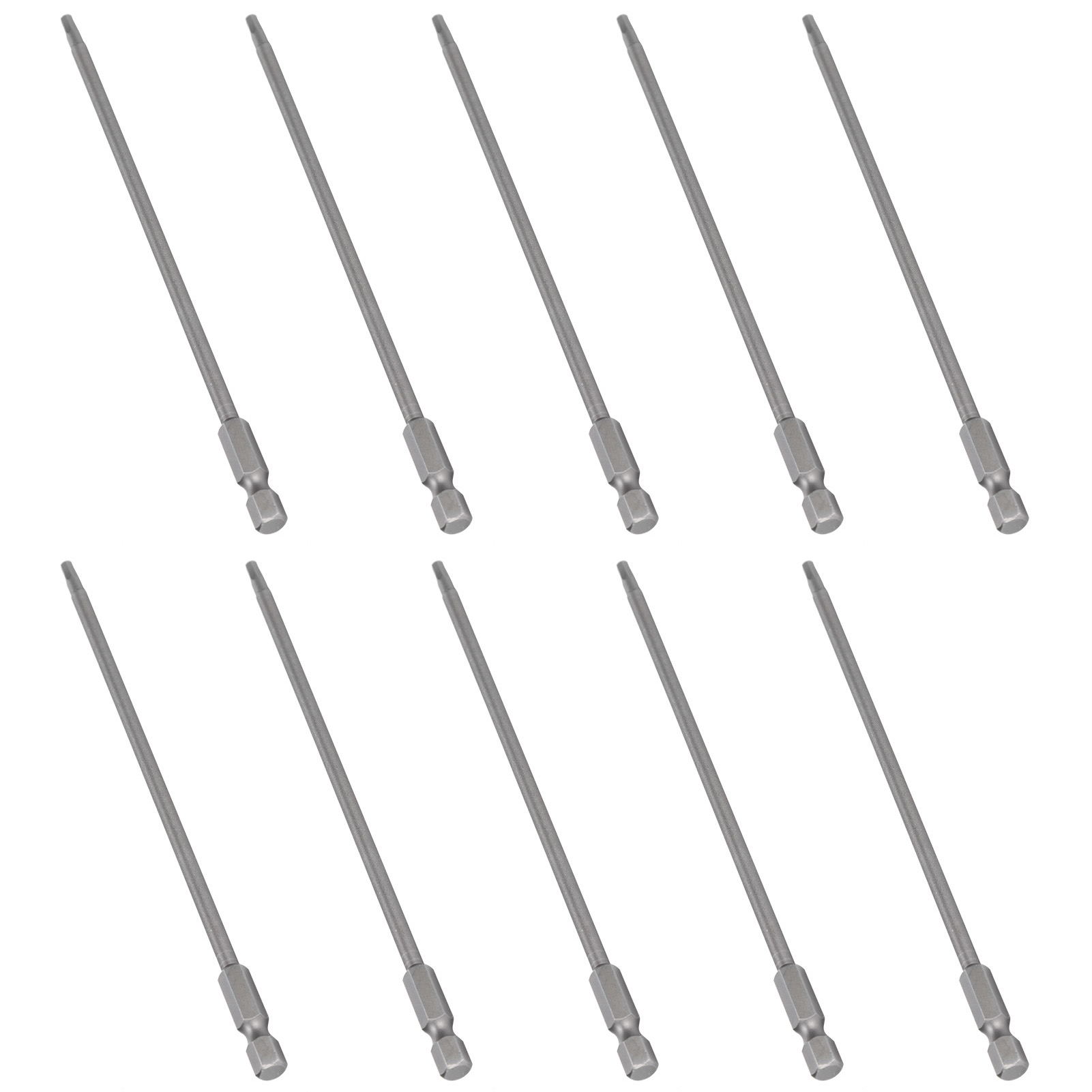 10-teiliges Set Elektrischer Schraubendreherbits, 3 Mm Sechskant, Stark Magnetisch, Gehärtet, S1/4 150 Mm