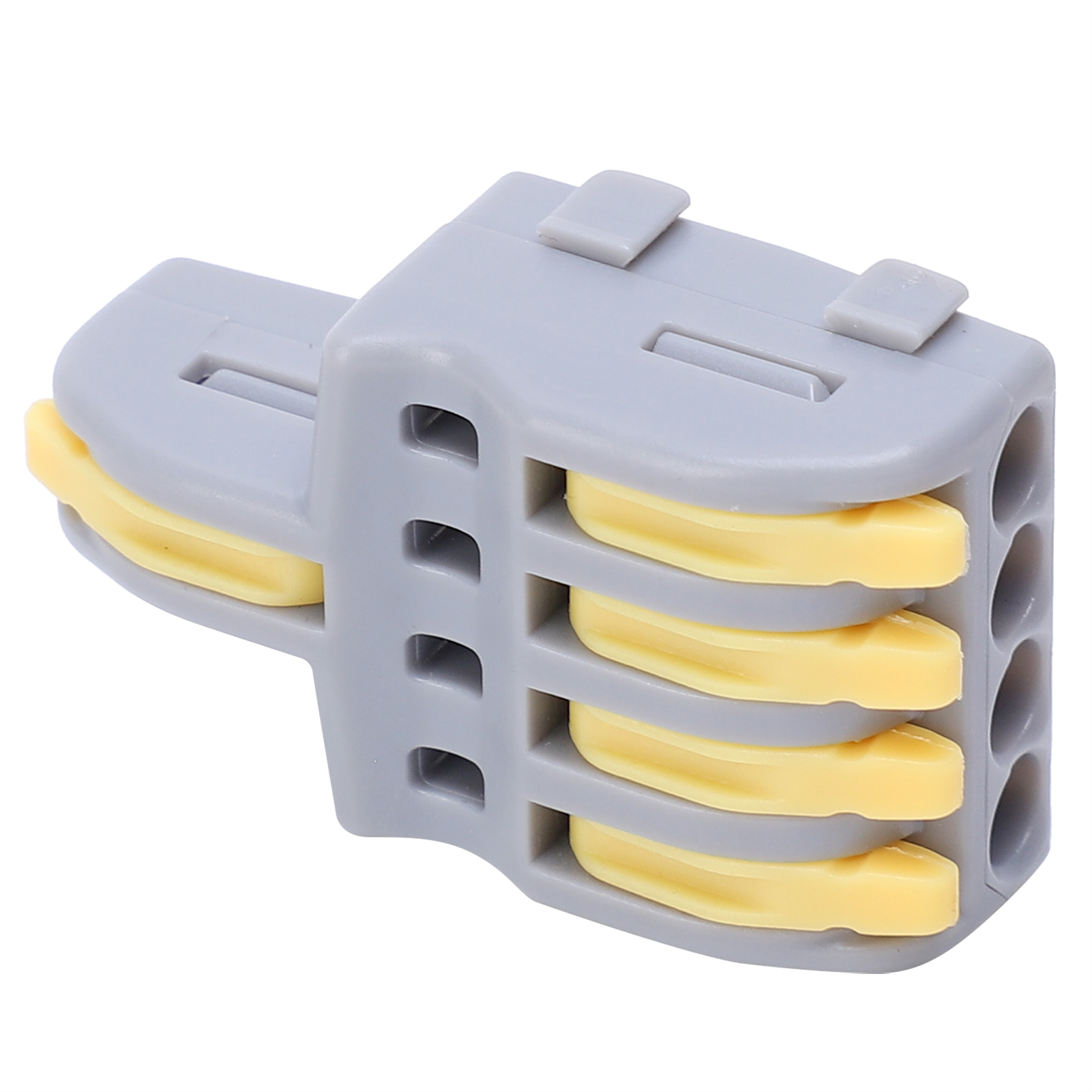 20 Stück Drahtverbinder 1 Eingang 4 Ausgänge Pushtype Splitter Leiterklemmenblock Elektrische Teile (gelb)
