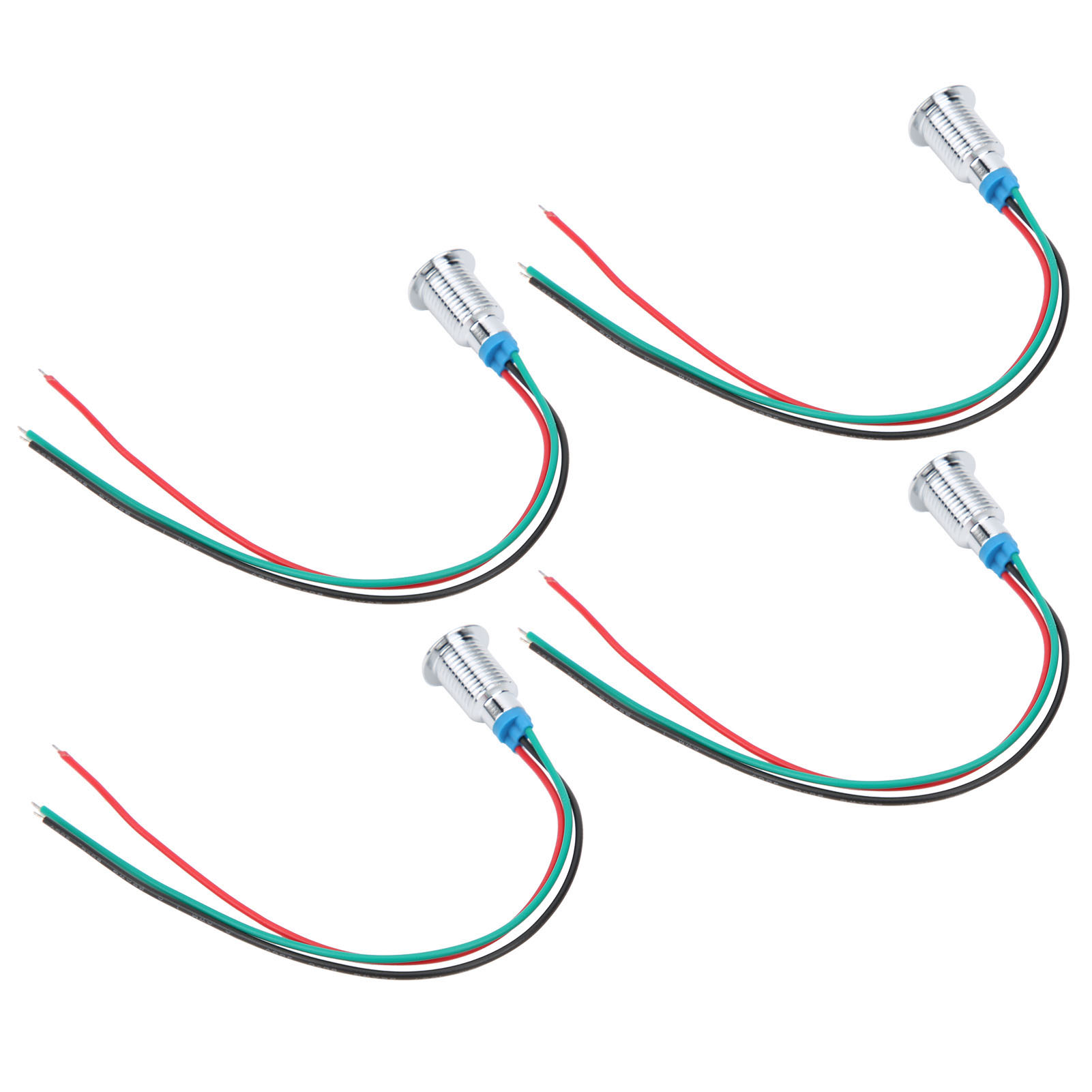 4 Sets Vorverdrahtete Runde Leds, Wasserdicht, 2-farbige Kontrollleuchte, Gemeinsame Anode, 10 Mm, 1224 V (rot Und Grün)