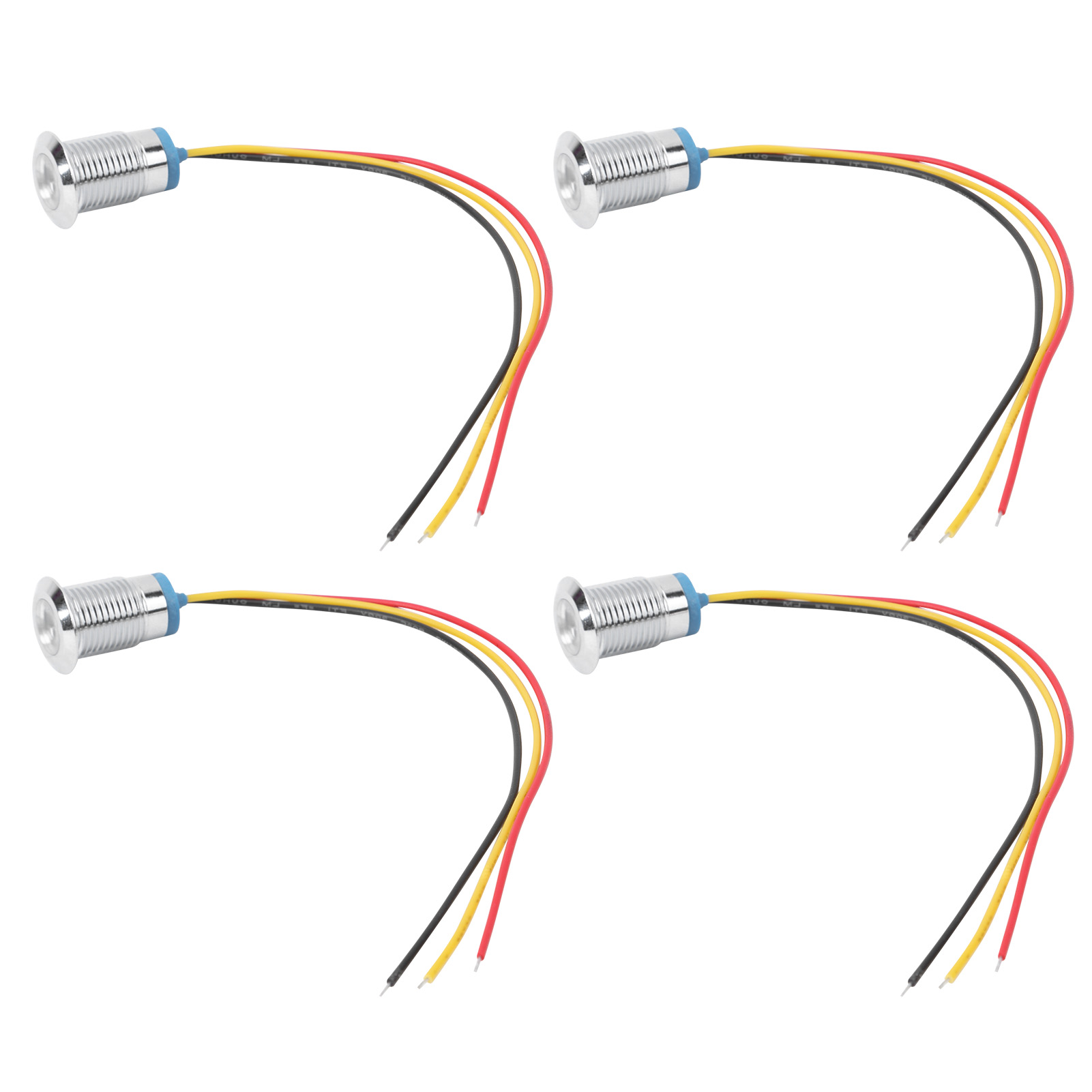 4 Sets Vorverdrahtete Runde Leds Wasserdicht 2-farben-licht Gemeinsame Anode Anodenelektrode 1224v 12mm (rot Und Gelb)