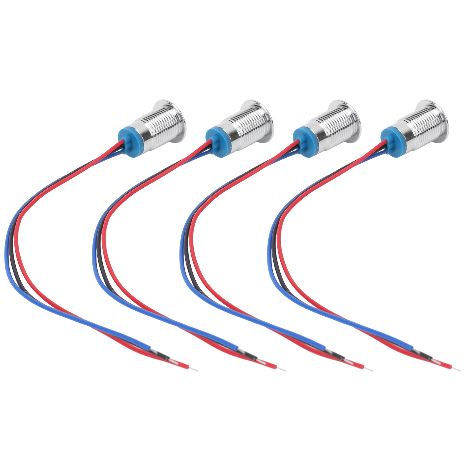 Sets Vorverdrahtete Runde Leds, Wasserdicht, 2-farbiges Licht, Gemeinsame Anode, Anodenelektrode, 1224v, 12mm (rot Und Blau)