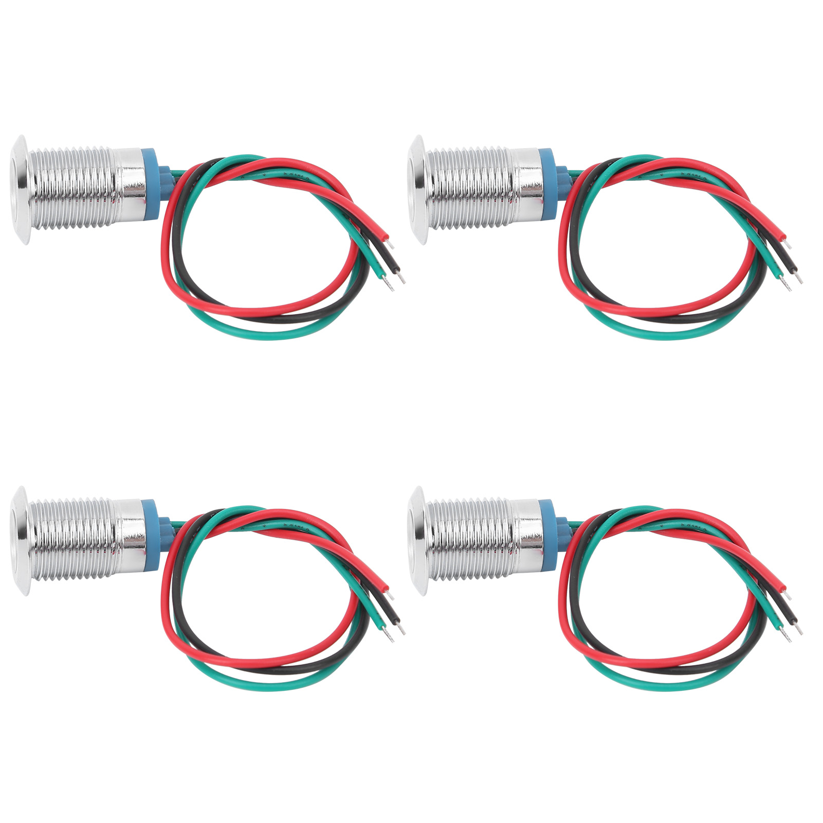 4 Sets Vorverdrahtete Runde Leds Wasserdicht 2-farben-licht Gemeinsame Anode Anodenelektrode 1224v 12mm (rot Und Grün)