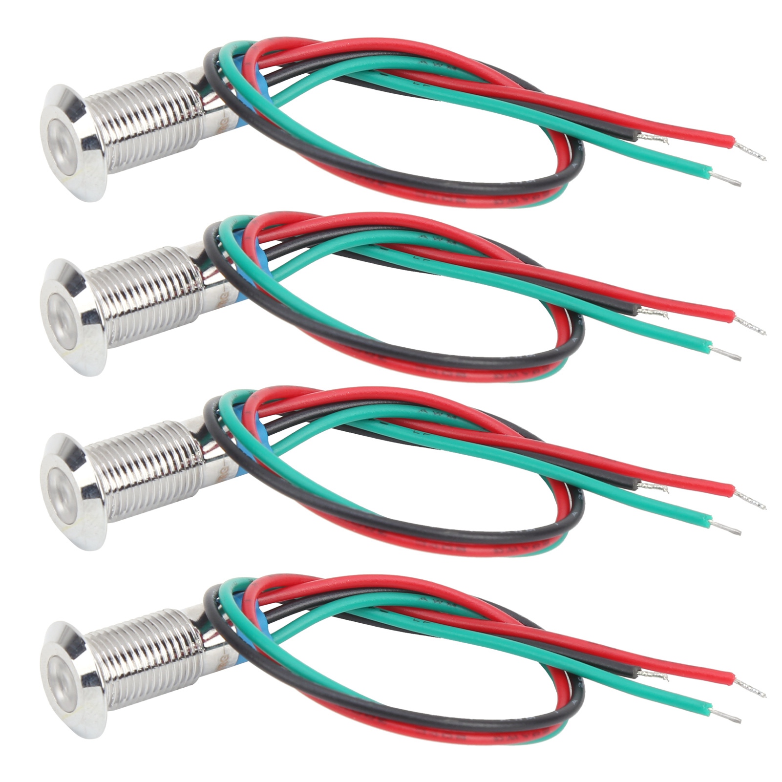 4er-set Led-anzeigeleuchten Aus Metall, Gemeinsame Kathodenlampe, Industrielle Steuerungskomponenten, 8 Mm, 12–24 V, Rot Und Grün