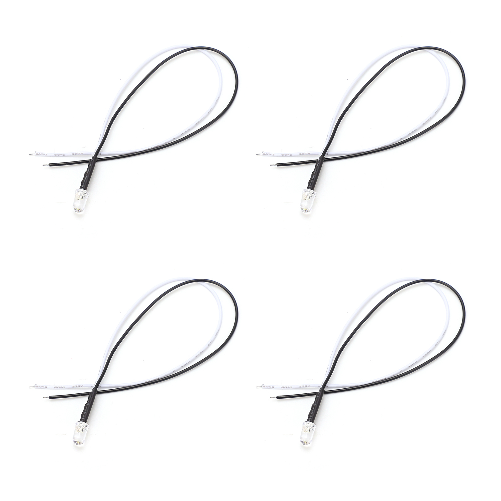 20 Stück Led Vorverdrahtete Leuchtdioden, Normalerweise Offen, Rund, Hohe Helligkeit, Inline, 12 V, 5 Mm (weißes Licht)