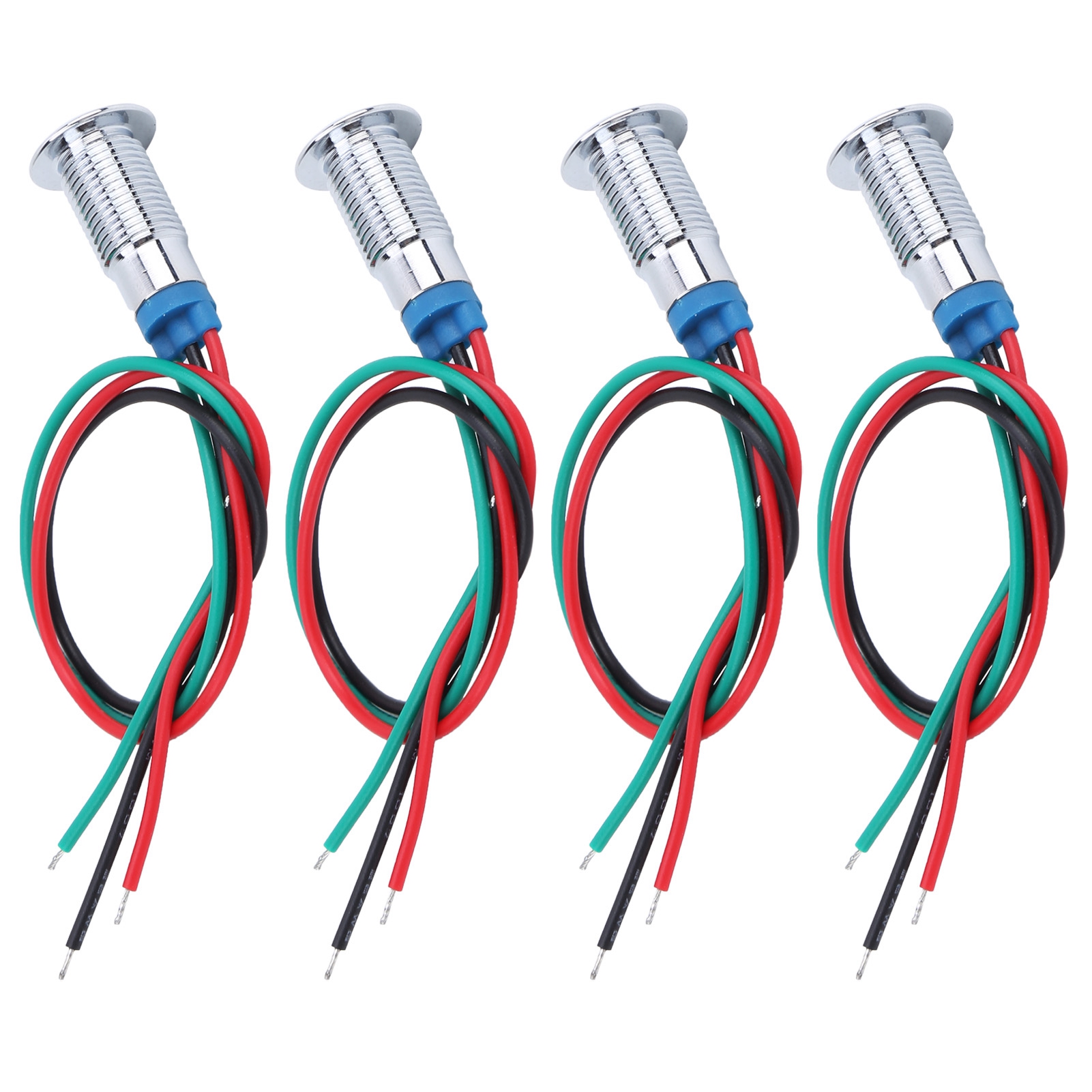 4er-set Led-anzeigeleuchte, Signal, Gemeinsame Anode, Wasserdicht, Metall, 2 Farben, 8 Mm, 1224 V (rot, Grün)