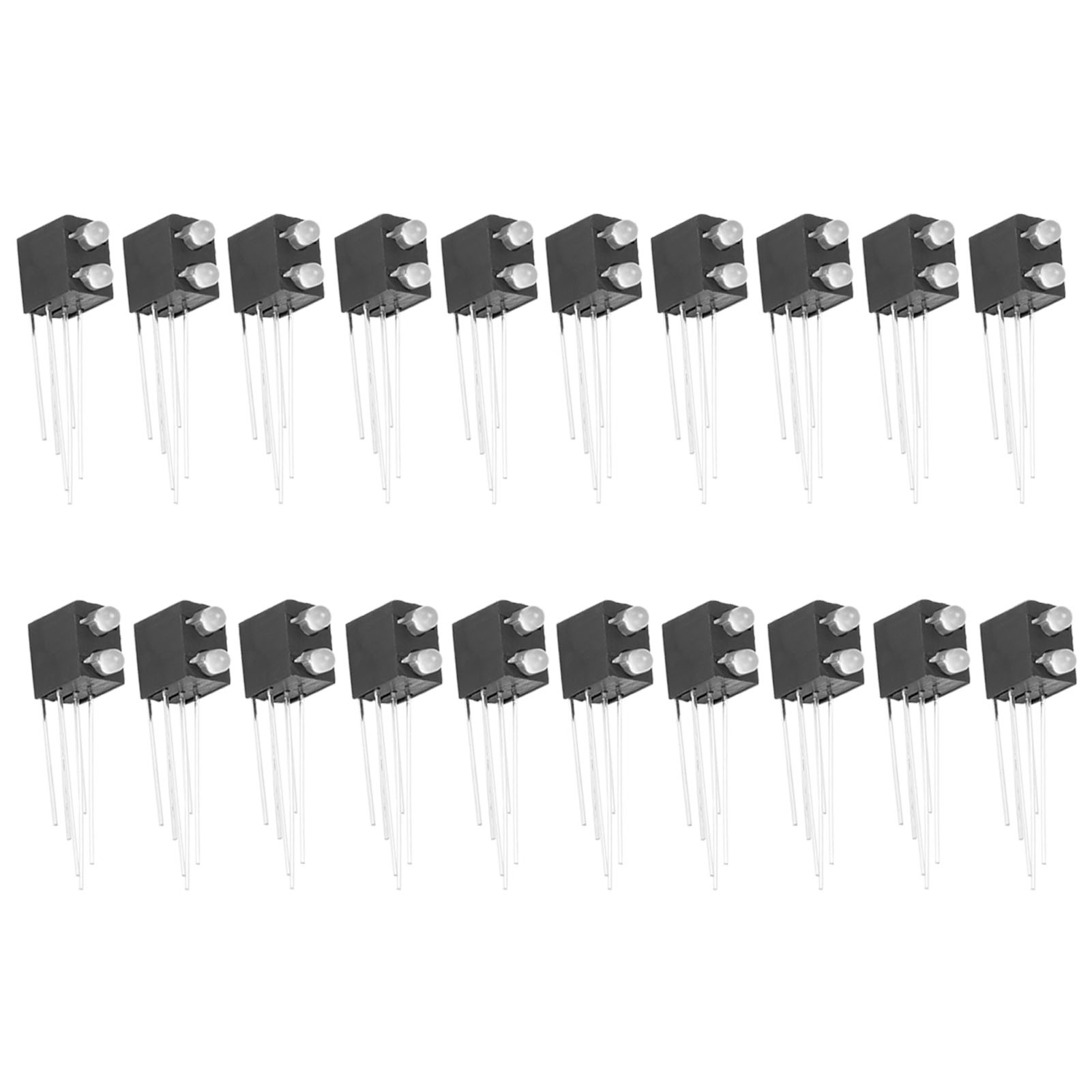 20 Stück Led-leuchtdioden-lampenfassung, 2-loch, 2-farbig, 3-polig, Gemeinsame Anode, Leuchtsockel (links: Rot, Rechts: Grün)