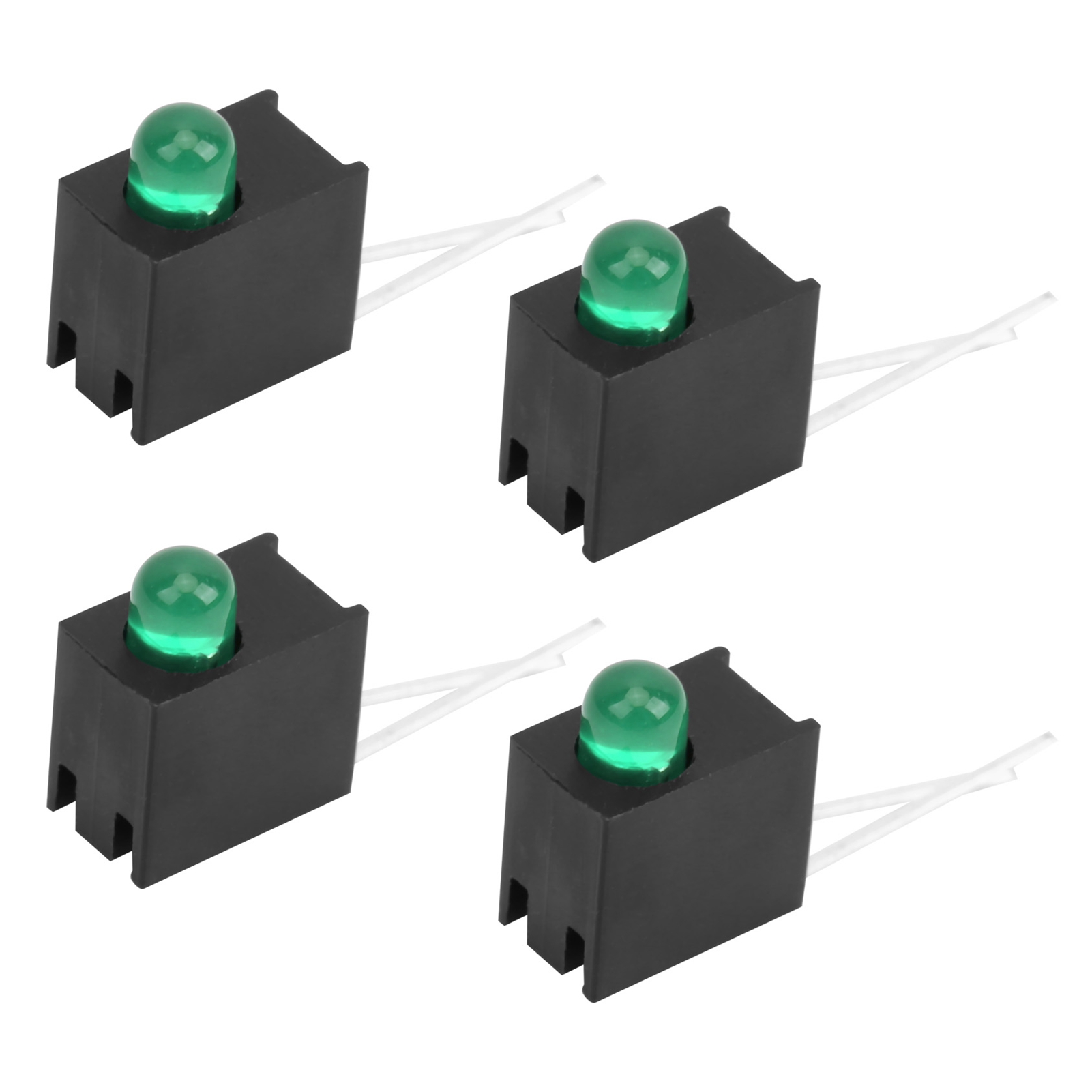 100 Stück 3 Mm Led-schirmdioden-lichtset Mit Halterung, Seitliches Einzelloch-industriezubehör, Grünes Licht
