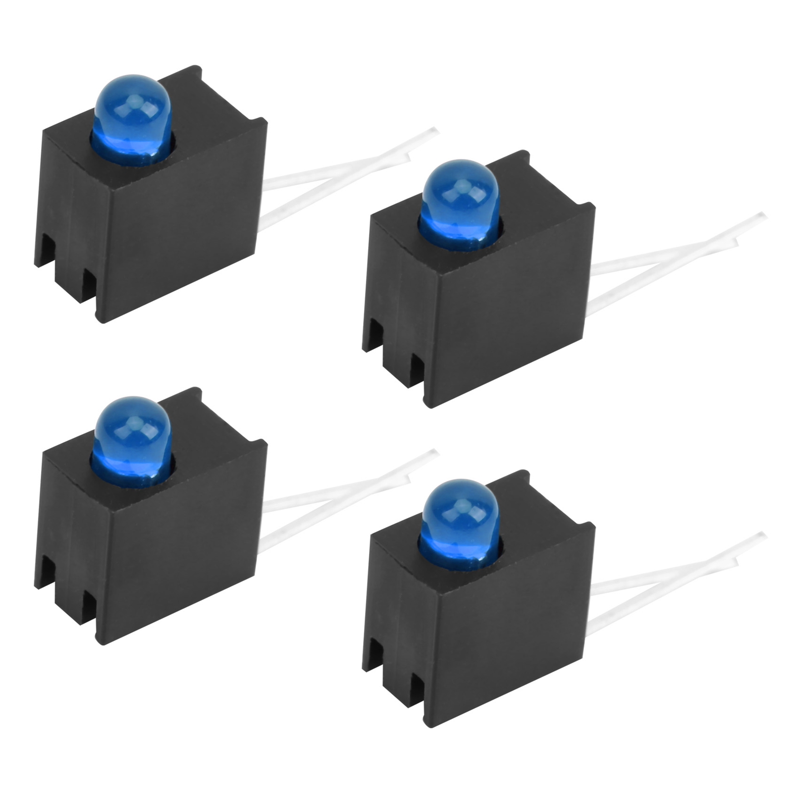 100 Stück 3 Mm Led-lampenschirm-set Mit Halterung, Seitliches Einzelloch, Industriezubehör, Blaues Licht