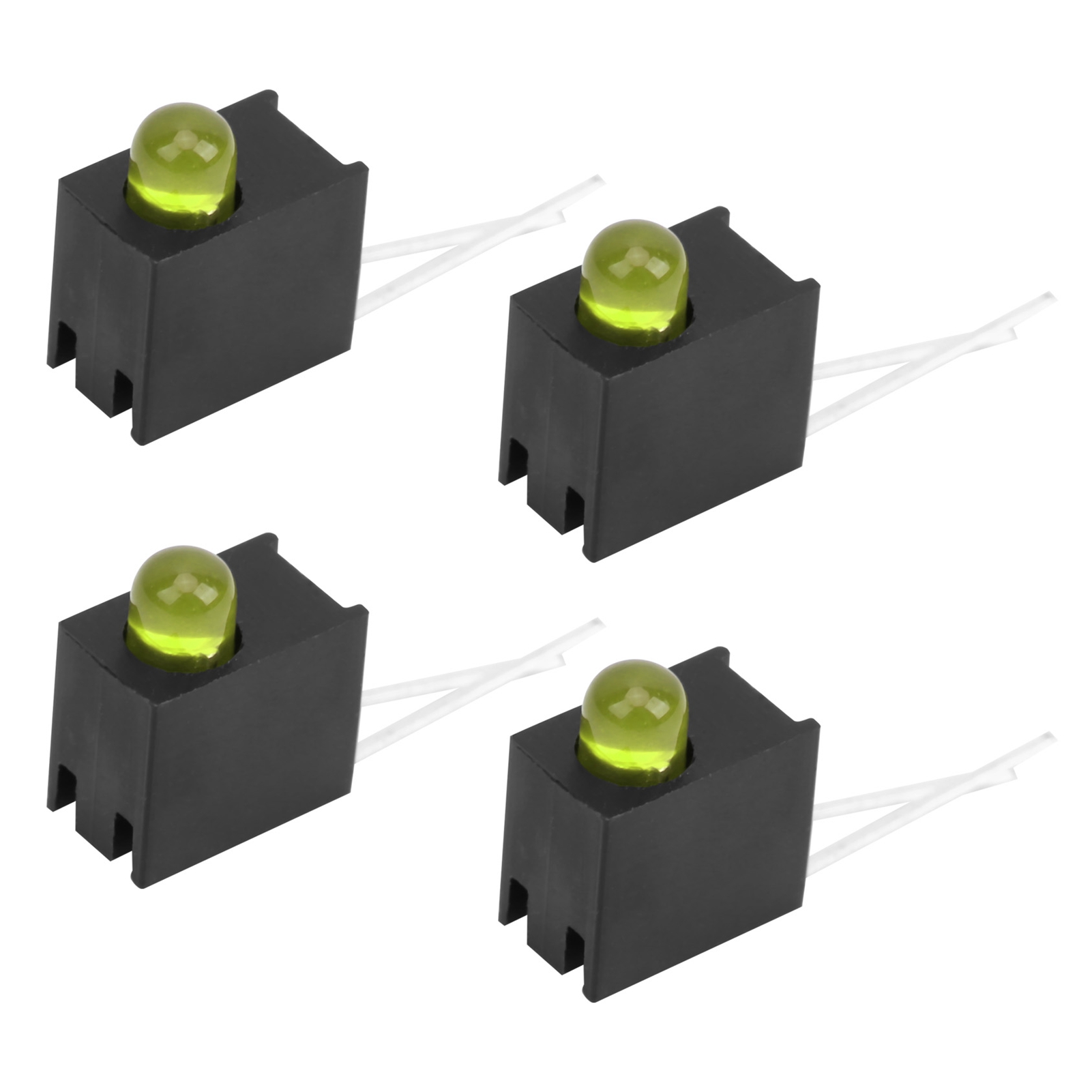 100 Stück 3-mm-led-lampenschirm-set Mit Halterung, Seitliches Einloch-industriezubehör, Gelbes Licht