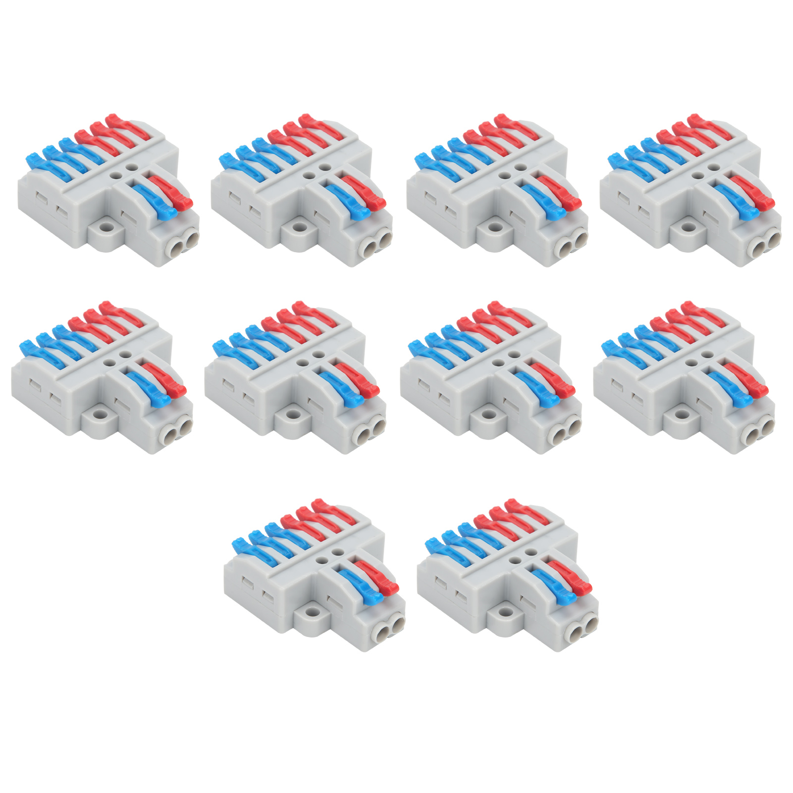 10 Stück Drahtverbinder 2 Eingänge, 6 Ausgänge Mit Festem Loch, 4-mm-splitter-schnellanschlussklemme, 600 V