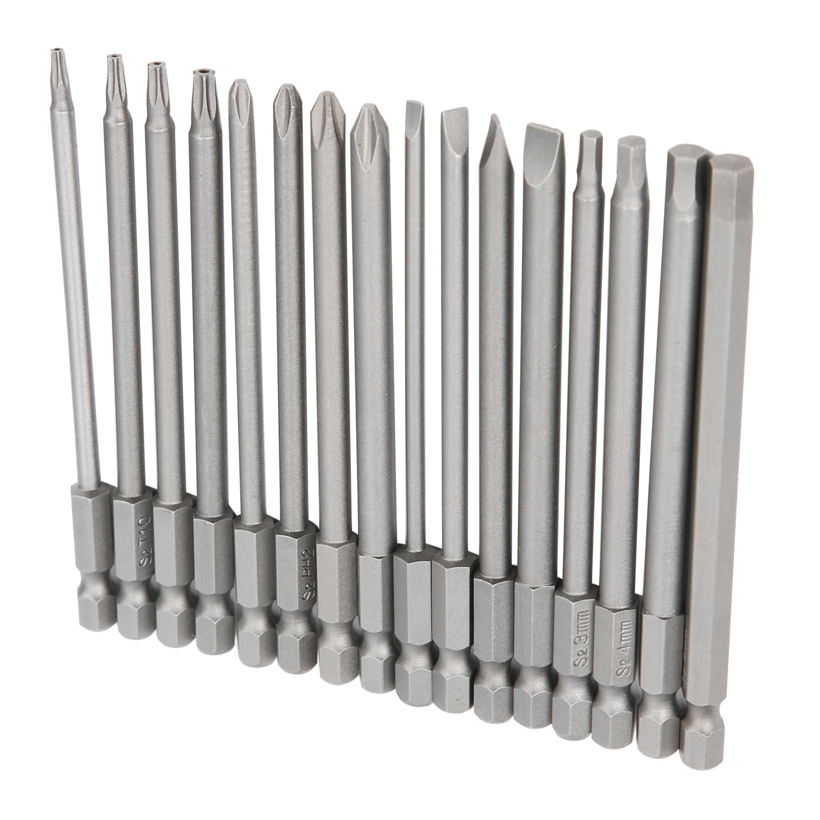 16-teiliges 100-mm-schraubendreherbit-set, Sechskant-, Kreuzschlitz-, Schlitz-, Hohl- Und Pentalobebits, Schraubendreherzubehör