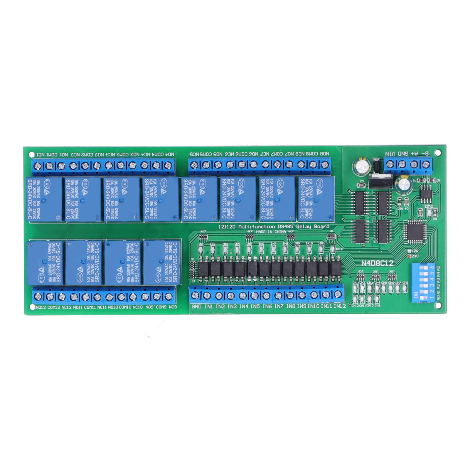 Relaismodul 12 Eingänge 12 Ausgänge Elektronisches Bauteil Ohne Gehäuse Rs485-platine N4d8c12 24v