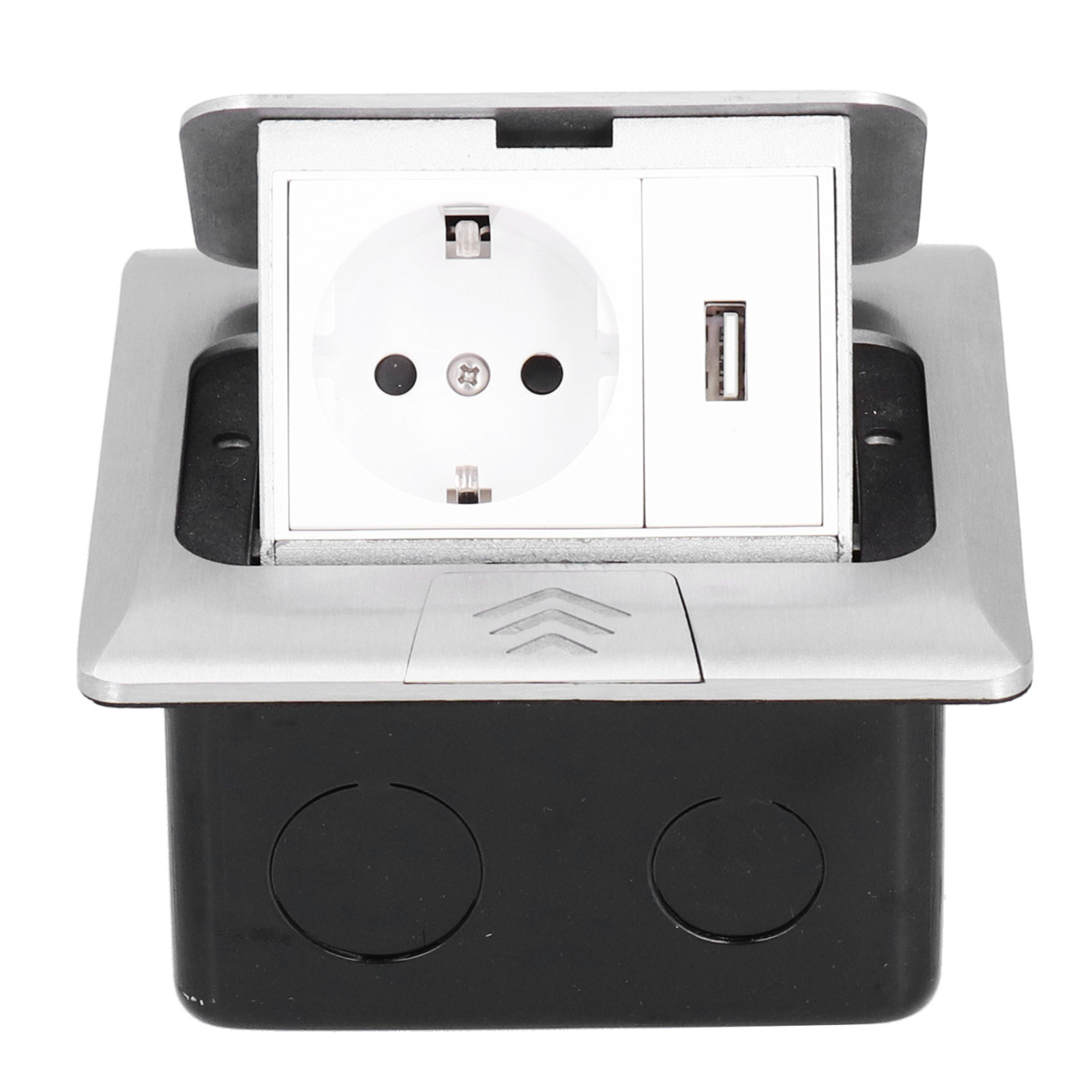 Bodensteckdose Mit Integriertem Pop-up-system, Eu-standard, Usb-anschluss, 250 V, 16 A, Schnellverschluss