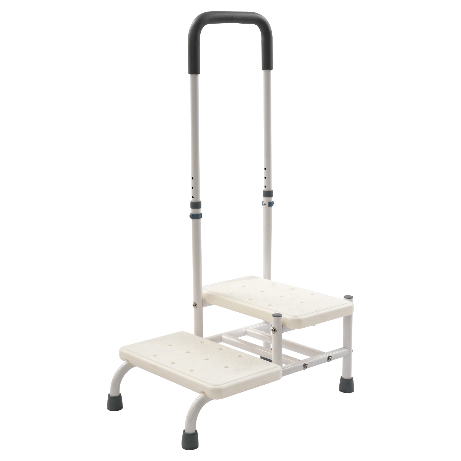 Trittstufe Mit Haltegriff Für Senioren, Badewannenaufstieg Mit Haltegriff Und 2 Stufen, Höhenverstellbar, Trittstufe Für Die Badewanne Mit Haltegriff Für Schlafzimmer, Küche Und Badewanne, Weiß