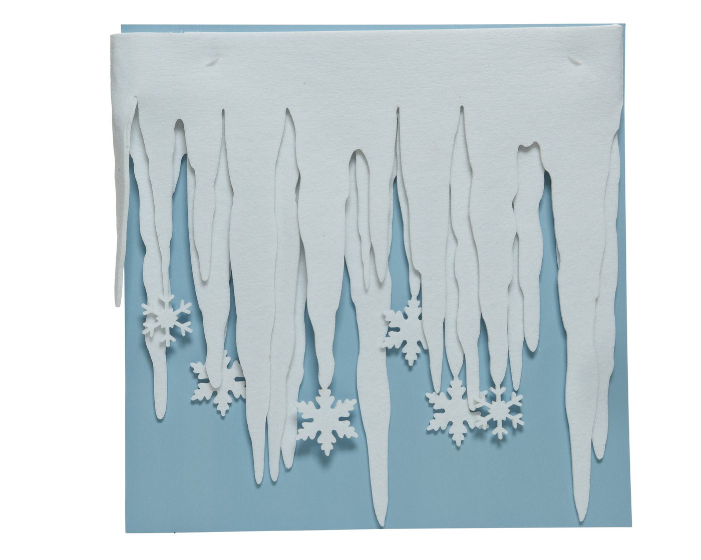 Filz Eiszapfenrand Flocken 200x34cm,weiss