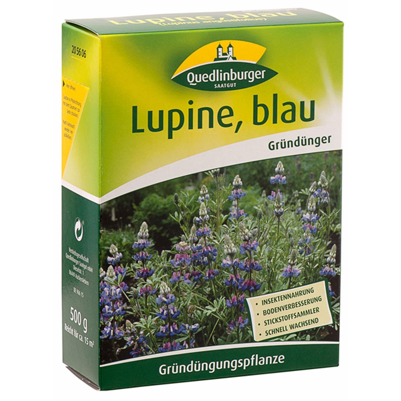 Quedlinburger Gründünger Blaue Lupine Lupinus Für Ca. 15 M² 500 G - Faltschachtel
