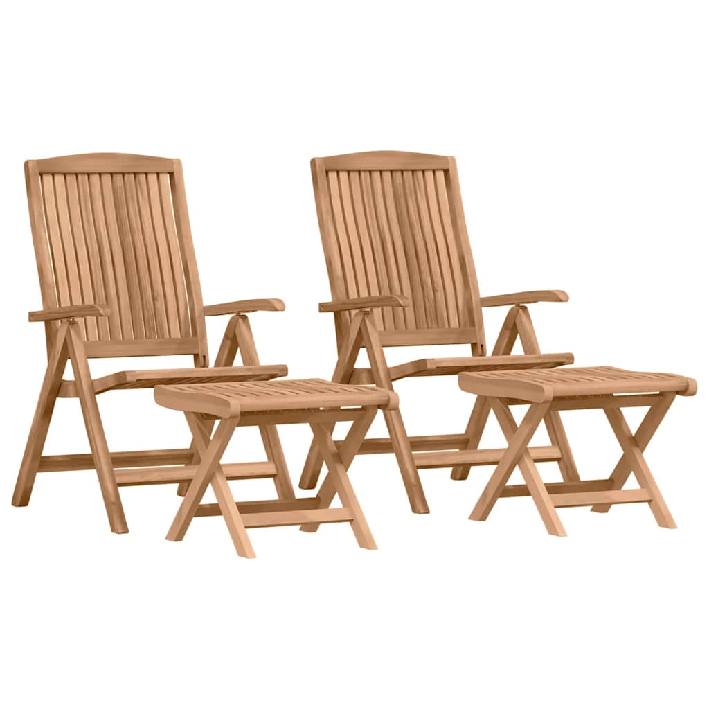 Garten Essgruppe 4 Pcs Braun Massivholz Teak Vidaxl