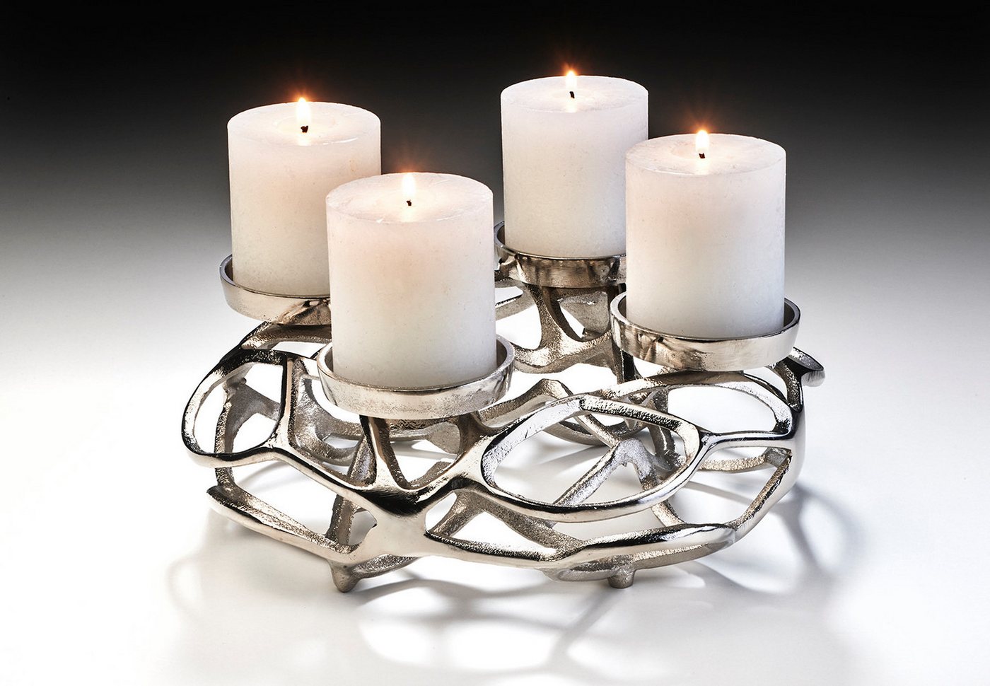 Kobolo Kerzenhalter Adventskranz Dekokranz Metall für 4 Kerzen