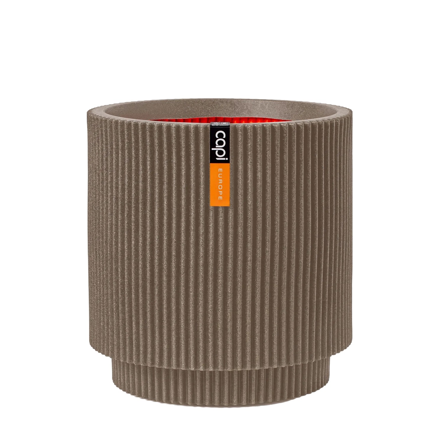 Capi Europe Blumentopf Zylinder Groove NL Ø 36 cm x 38 cm Taupe