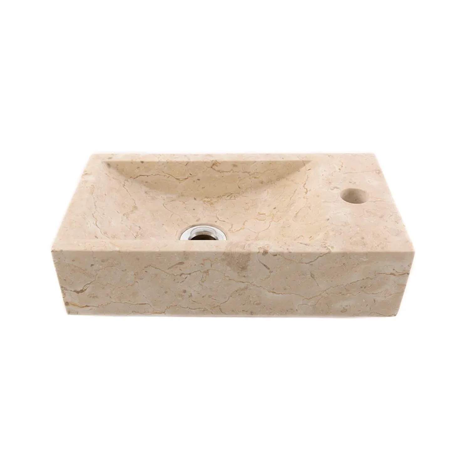 Wohnfreuden Marmor Waschbecken Tango 40 cm Poliert Creme