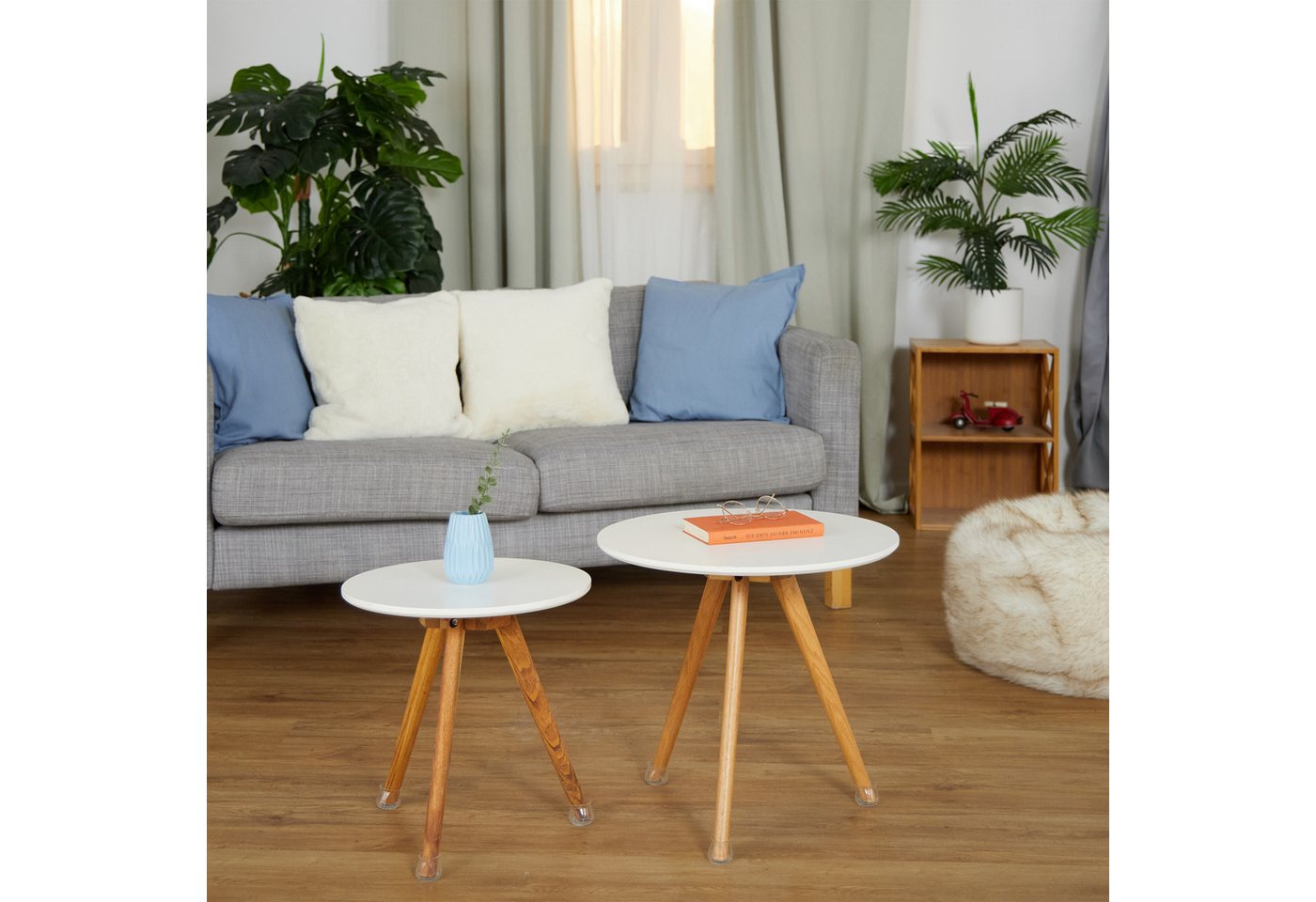 Relaxdays Stuhlbeinkappen 32er Set Kunststoff Filz Transparent Rutschfest Geräuschmindernd 3,5 cm x 4 cm 9 g Bild 4
