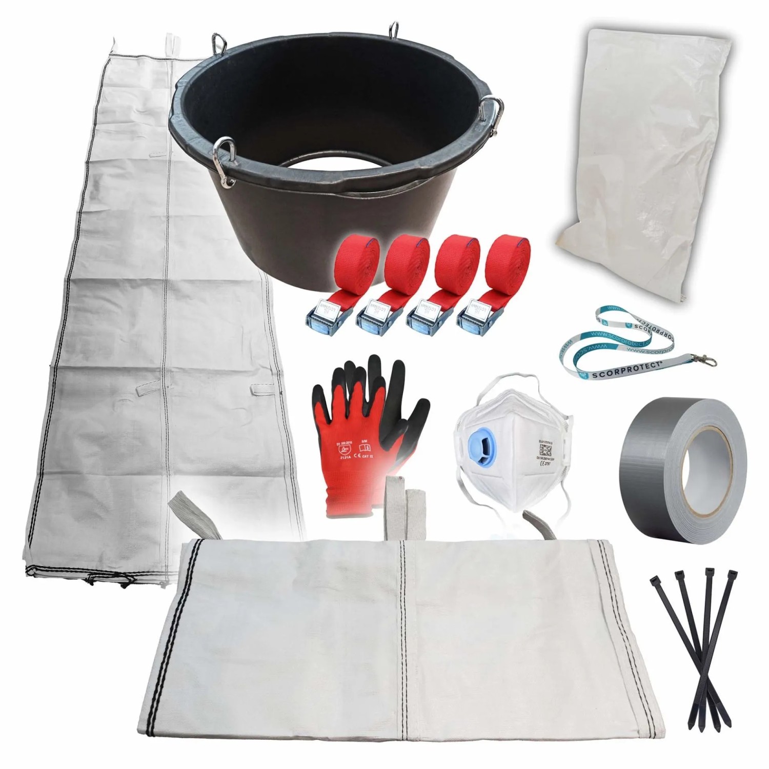 Scorprotect Schuttrutsche Bauschuttrutsche 9 M Flexibel Mit Einfülltrichter 20X Flachsäcke Und Zubehör