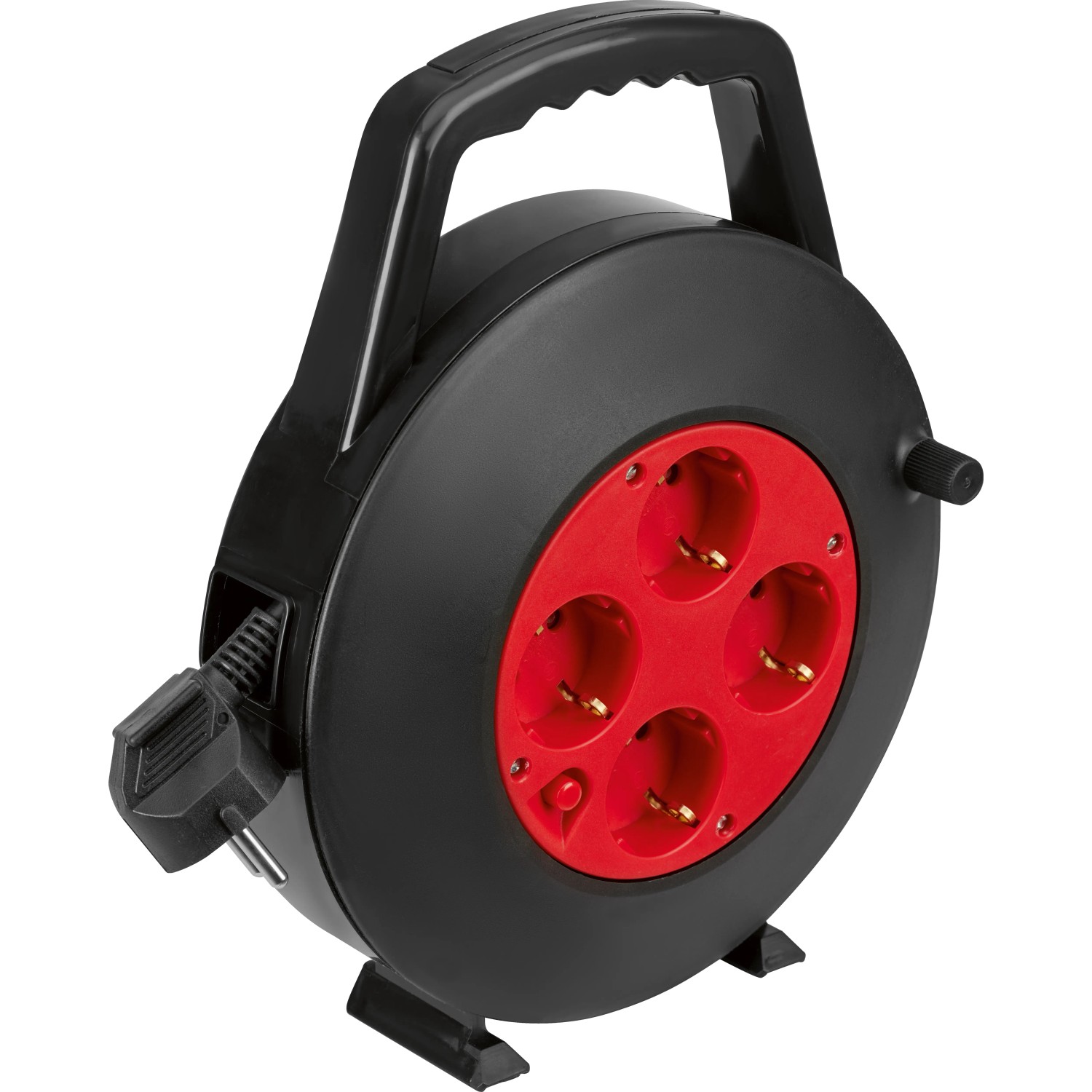 Kabeltrommel H05VV-F 3G1,5 Schwarz-Rot 7 m