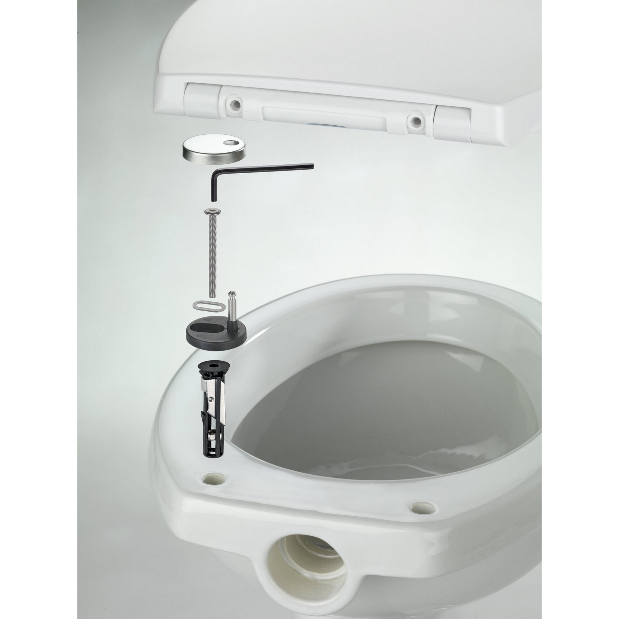 Wenko WC-Sitz-Befestigungsset Easy-Close Edelstahl mit Kipp-Dübel Bild 2