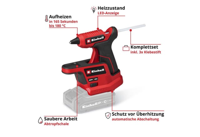 Einhell Akku-Heißklebepistole 'TE-CG 18/7 Li' ohne Akku und Ladegerät