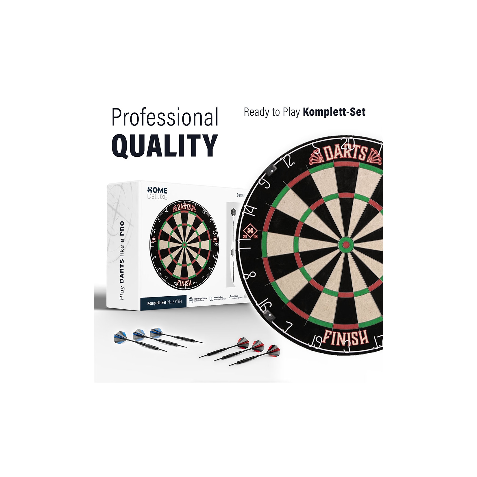 HOME DELUXE Dartscheibe Modern inkl. Surround GOOD DARTS