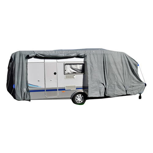 GreenYard® Wohnwagen Abdeckplane mit Reflektoren Größe XL 670 x 250 x 220 cm