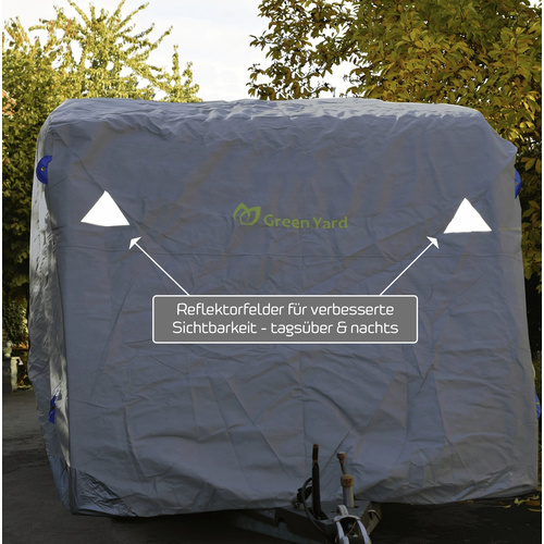 GreenYard® Wohnwagen Abdeckplane mit Reflektoren Größe XL 670 x 250 x 220 cm Bild 2