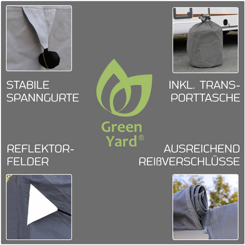 GreenYard® Wohnwagen Abdeckplane mit Reflektoren Größe XL 670 x 250 x 220 cm Bild 3
