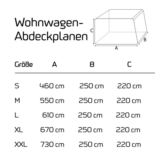 GreenYard® Wohnwagen Abdeckplane mit Reflektoren Größe XL 670 x 250 x 220 cm Bild 5