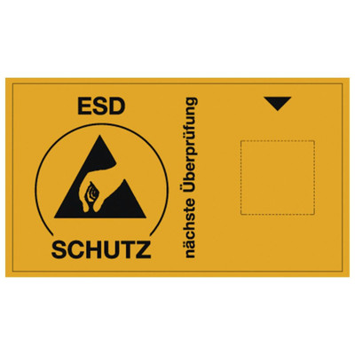 Prüfaufkleber für Fälligkeitsmarke, ESD