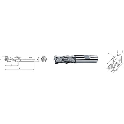 HSS Co8-Schaft-Schruppfräser DIN 844 ø25,0mm kurz