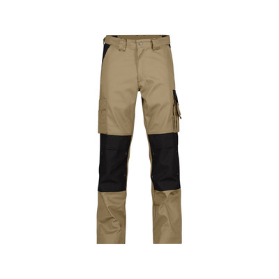 Boston Zweifarbige Arbeitshose mit Kniepolstertaschen, khaki/schwarz, Schrittlänge Standard, Größe 63