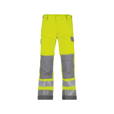 Manchester Multinorm Warnschutzhose mit Kniepolstertaschen, neongelb/grafitgrau, Schrittlänge Standard, Größe 66