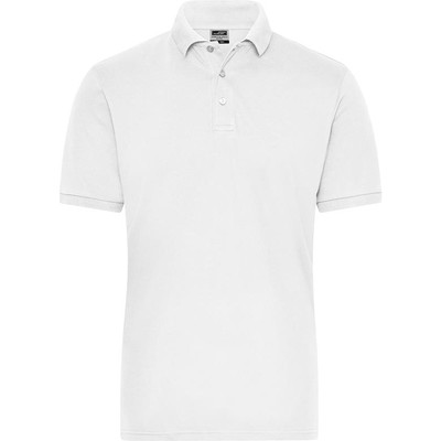 Herren Bio Workwear Poloshirt Stretch JN1806, weiß, Größe S