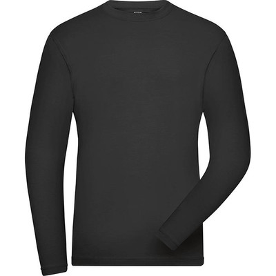 Herren Bio Workwear Langarm Stretch-Shirt JN1804, schwarz, Größe 3XL