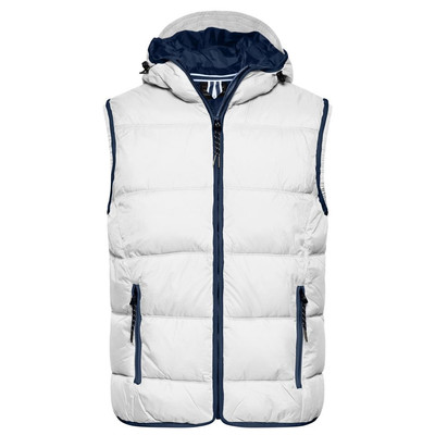 Herrenweste maritim JN1076, weiß/navy-blau, Größe S